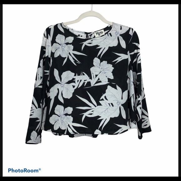 Show Me Your MuMu Tops - SHOW ME YOUR MUMU Black+White Floral Crop Top